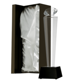 Trofeum szklane  z etui - serce C077