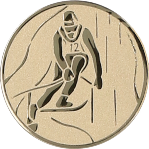 Wklejka aluminiowa złota - zjazd narciarski