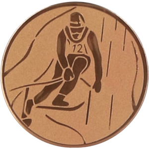 Wklejka aluminiowa brąz - zjazd narciarski
