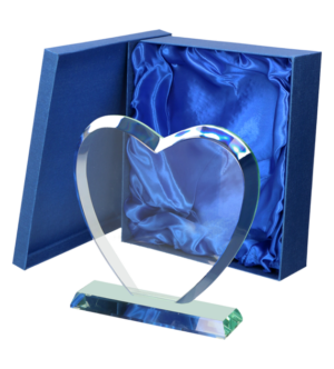 Trofeum szklane  z etui - serce G031