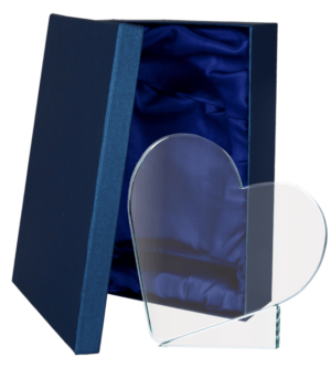 Trofeum szklane  z etui - serce G046