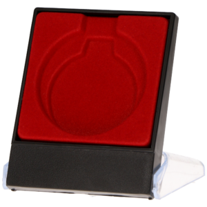 Etui plastikowe  na medal 50mm 90x89x18mm - A009T - Czerwone