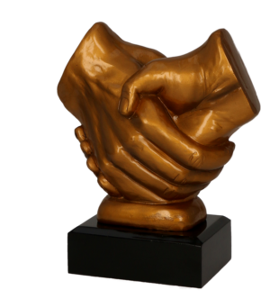 Statuetka odlewana - uścisk dłoni RFST2089/G