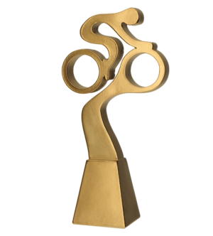 Statuetka odlewana - złota linia - kolarstwo