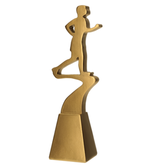Statuetka odlewana - złota linia - biegacz
