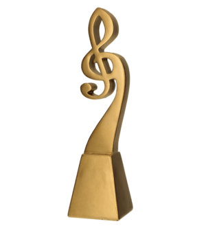 Statuetka odlewana - złota linia - muzyka RP5022-23/G