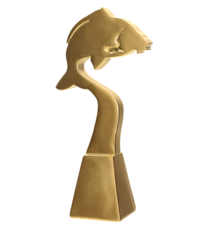 Statuetka odlewana - złota linia karp