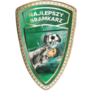 Tarcza plastikowa złota z nadrukiem - NAJLEPSZY BRAMKARZ