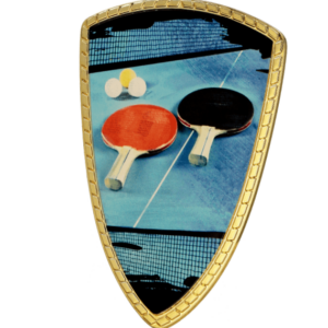 Tarcza plastikowa złota z nadrukiem - TENIS STOŁOWY