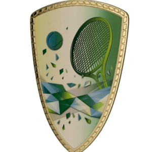 Tarcza plastikowa złota z nadrukiem - TENIS ZIEMNY