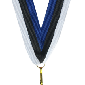 Wstążka 22 mm - niebiesko-czarno-biała