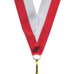Wstążka 22 mm - biało-czerwona
