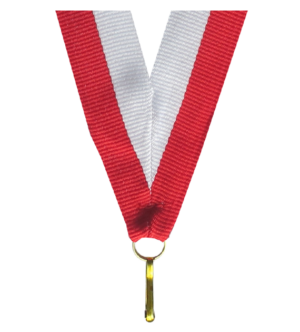 Wstążka 22 mm - biało-czerwona
