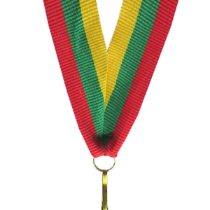 Wstążka 22 mm - żółto-zielono-czerwona