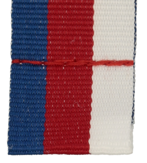 Wstążka 20 mm - bez karabińczyka - niebiesko-czerwono-biała