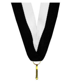 Wstążka 11 mm - biało-czarna