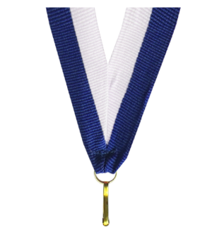 Wstążka 11 mm - biało-niebieska