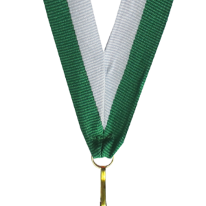 Wstążka 11 mm - biało-zielona