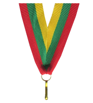 Wstążka 11 mm - żółto-zielono-czerwona