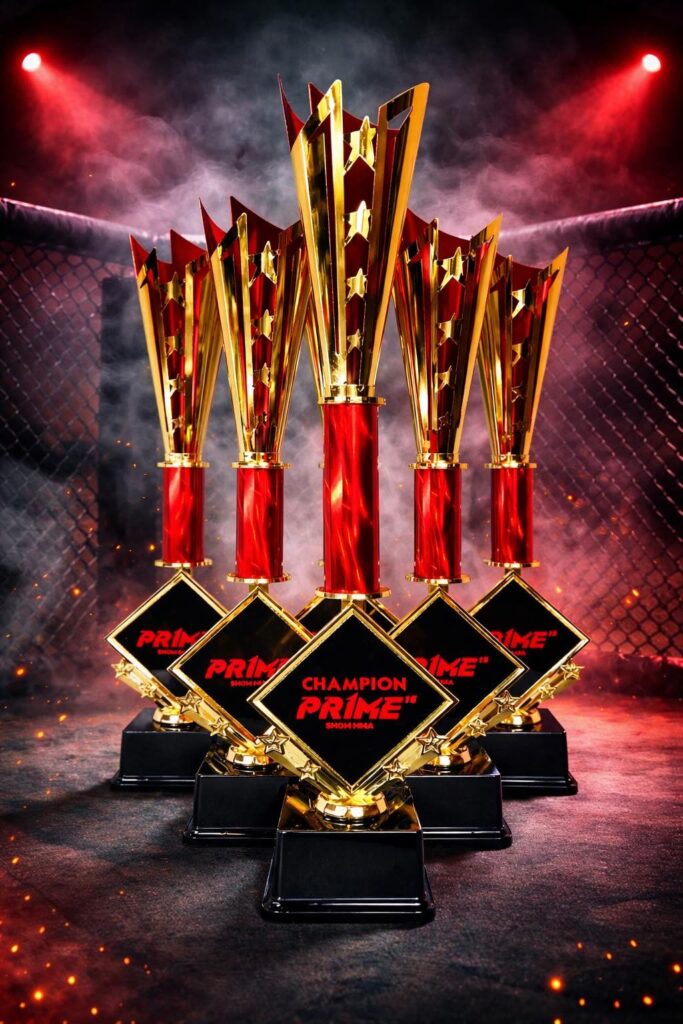 Puchary malowane CUSTOM na galę PRIME MMA 15 w Puławach